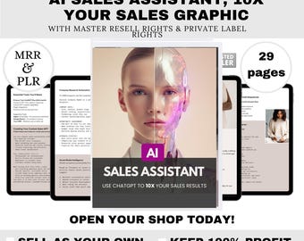 AI Sales and  ChatGPT PLR Ebook | Canva Editable Sales Guide Objection Handling Scripts Automation and Resell Rights Digital Product