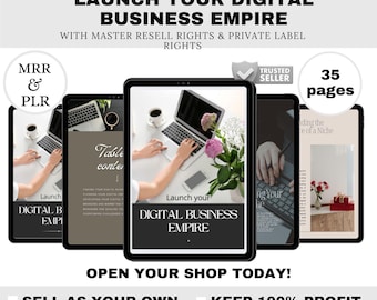 Digital Business Empire PLR Ebook | Canva Template, Editable Guide | Online Business, Passive Income, Entrepreneurship, Resell Rights
