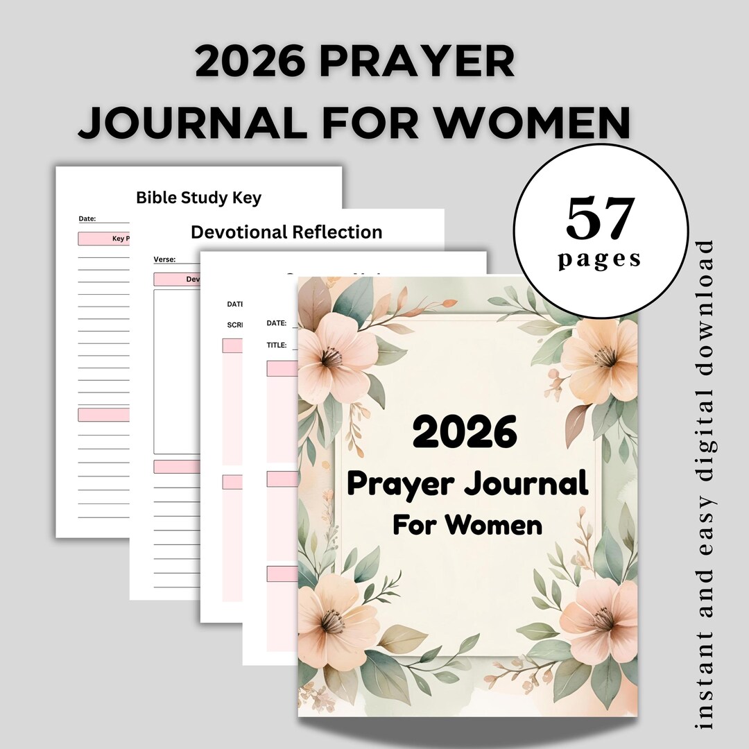2026 Prayer Journal for Women | Daily & Monthly Faith Planner ...