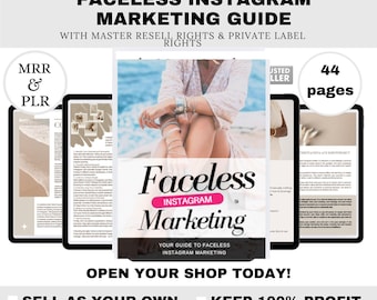 Anonieme Instagram-marketing e-boek e-book | Gids voor bewerkbare canva, groei op sociale media, contentstrategie, inkomsten genereren, wederverkooprechten