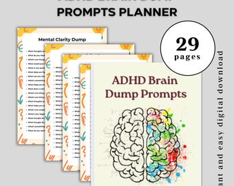 ADHD Planner and Journal | Brain Dump, Focus and Productivity Tracker | Mental Health & Self Care Journal | ADHD Daily Digital KDP Interior