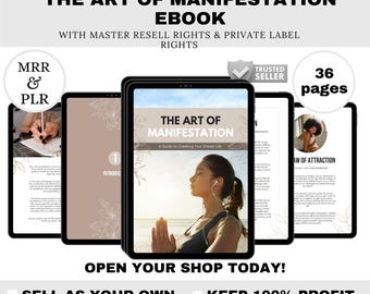 Manifestation PLR Ebook | Law of Attraction Guide | Editable Canva Template, Mindset Workbook, Spiritual Growth, Resell Rights
