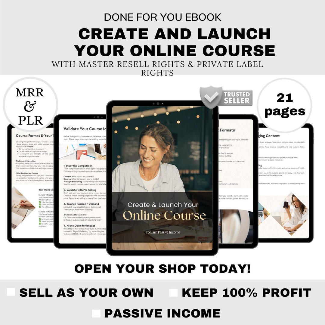 Online Course PLR Ebook | Editable Canva Ebook Template | Course ...