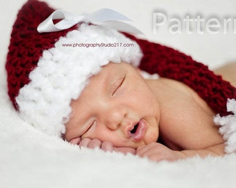 PDF CROCHET PATTERN Elf Hat, Baby Hat, Crochet Baby Hat, Santa Hat, Newborn Hat,  Baby Boy Girl Hat, Baby Boy, Crochet Hat, Newborn Elf Hat