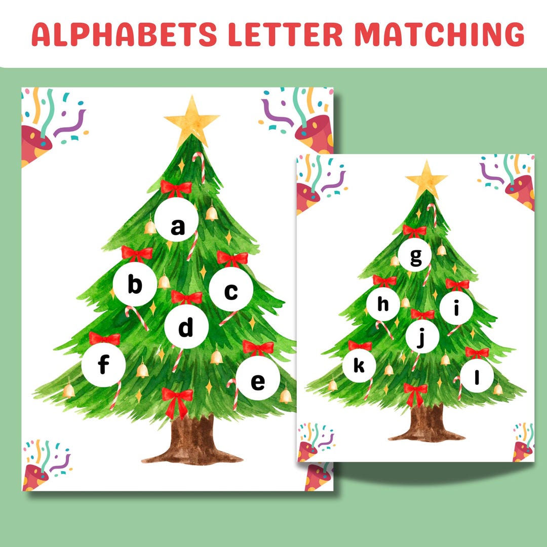 Christmas Alphabet Letter Matching Game , Christmas Activity for Kids ...