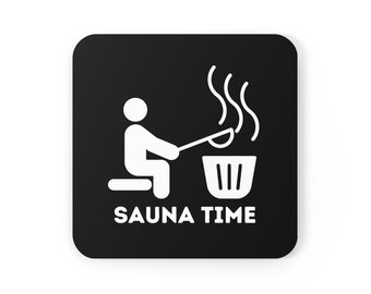 Sauna time Finnish sauna Cork Coaster
