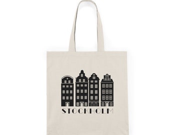 Ribbinska Huset, Stockholm, Sweden, Natural Cotton Canvas Tote Bag, Vegan Tote Bag, Shopping Eco Bag, Plastic Free