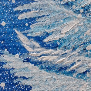 First Snow Original Abstract Painting Acrylic Winter Scenery Artwork made on canvas panel size 20 x 20cm 8x8 inches image 4