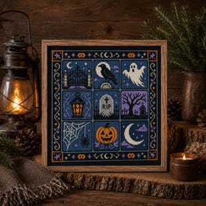 Halloween Sampler Cross Stitch Pattern (PDF Download)