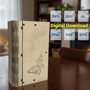 SVG File for a Storage Box, Book-Shaped Wooden Box, Laser Cut Pattern for 4 mm Plywood, Digital Vector Design