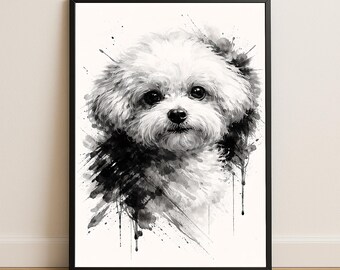 ビション・フリーゼの最後の晩餐アート：ルネッサンス風犬キャンバス