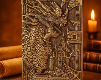 Embossed Dragon Leather Journal | Medieval Fantasy Writing Diary