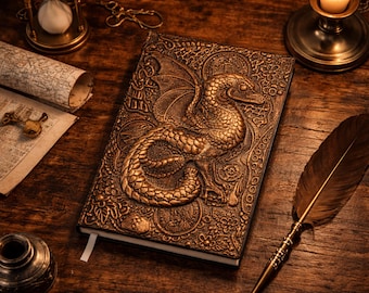 Vintage Dragon Embossed Notizbuch - Retro Leder Journal, Einzigartiges handgemachtes Tagebuch, Schreibjournal, Geschenk für Schriftsteller & Reisende