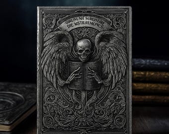 Gothic Death Angel Journal – Embossed Dark Aesthetic Notebook, Black Writing Journal, Fantasy Art Gift, Unique Stationery for Collectors