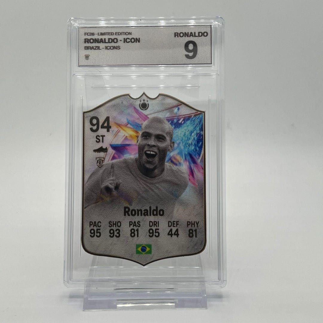 Ronaldo R9 EAFC FIFA Card Slab - Acrylic Case - Comes With Stand as ...