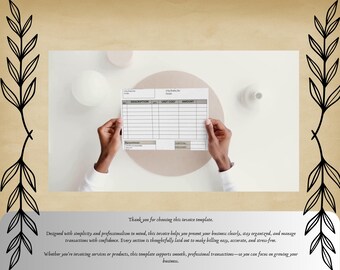 Modelo de recibo de fatura editável | Design minimalista no Canva (Digital)