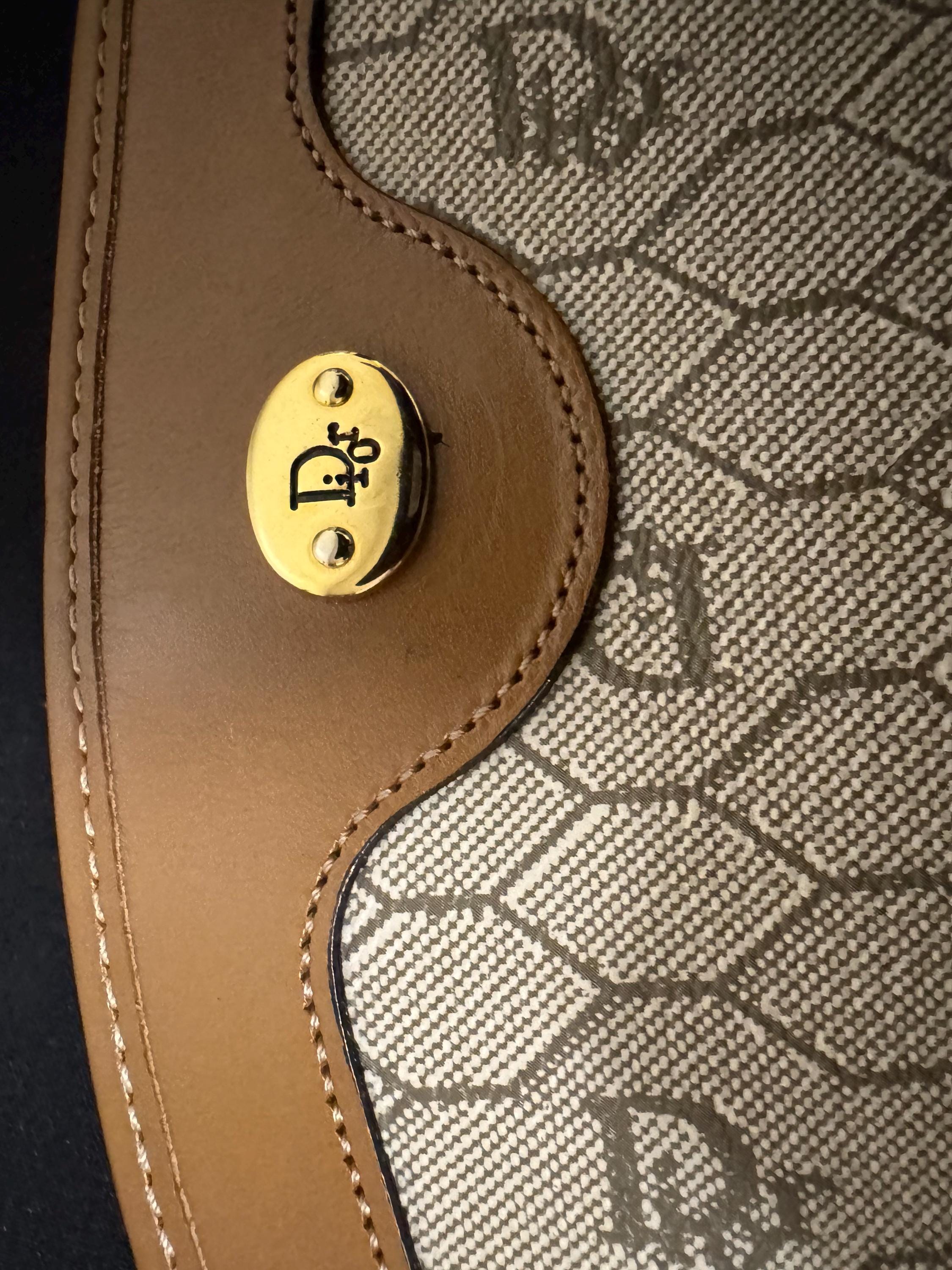 バッグ Christian Dior HONEYCOMB BOSTON HAND BAG Christian Dior Vintage Boston Bag Honeycomb Brown Leather Satchel