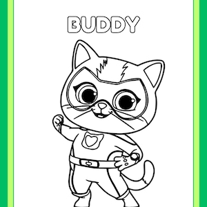 Super Kitties Coloring Pages: Hero Cats Printable Activity (Digital Download) image 3