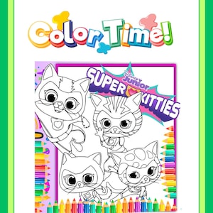 Super Kitties Coloring Pages: Hero Cats Printable Activity (Digital Download) image 7