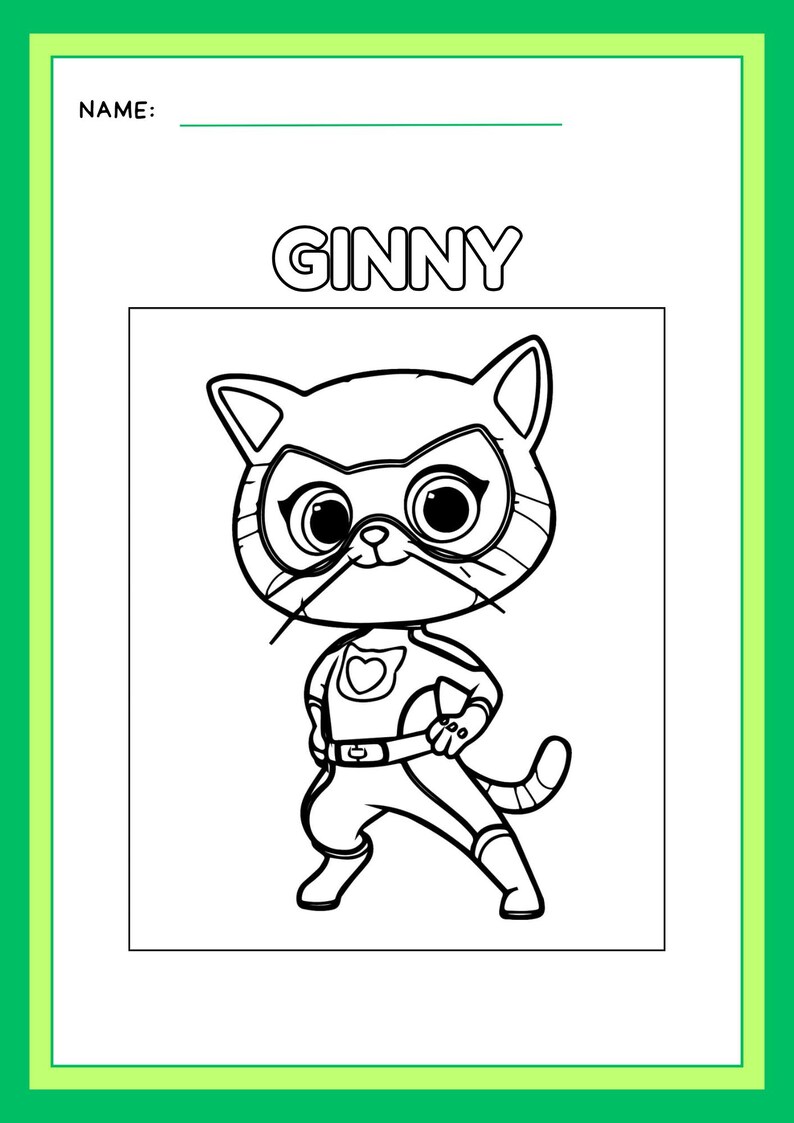 Super Kitties Coloring Pages: Hero Cats Printable Activity (Digital Download) image 5
