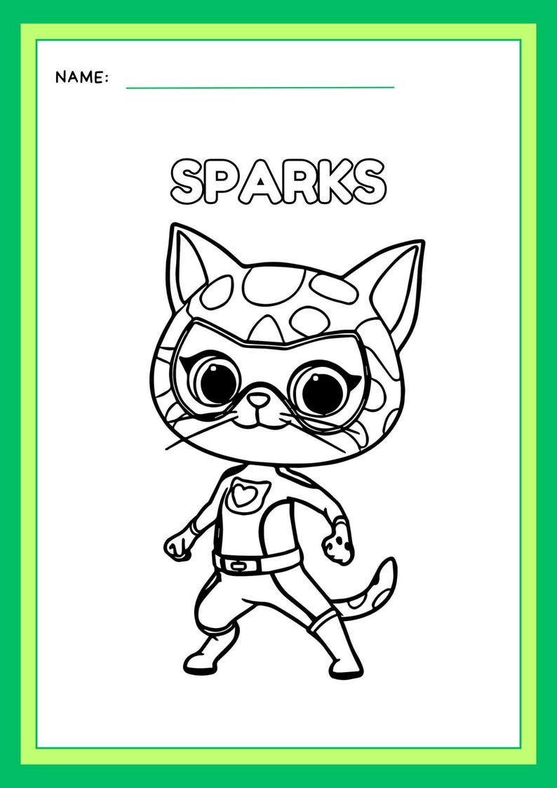 Super Kitties Coloring Pages: Hero Cats Printable Activity (Digital Download) image 4