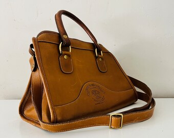 brown leather GHURKA by Marley Hodgson No. 16 top handle leather chestnut crossbody leather purse shoulder bag