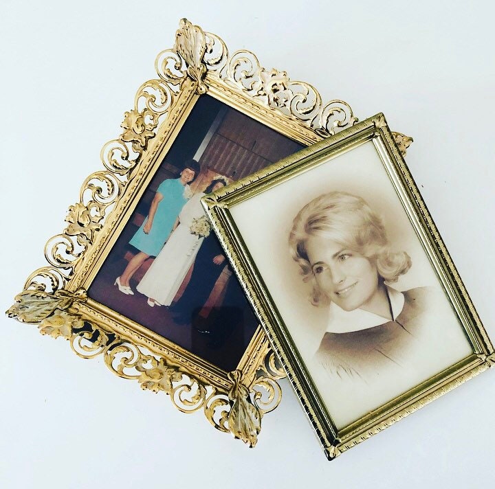 Vintage Gold Metal Frames Set Of 2 Decorative Ornate Picture 1