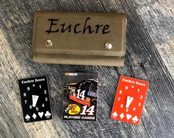 Euchre Gift Set Tony Stewart #14 NASCAR Bass Pro Shop Official Bicycle Playing Cards  Carrier Storage Gift Set