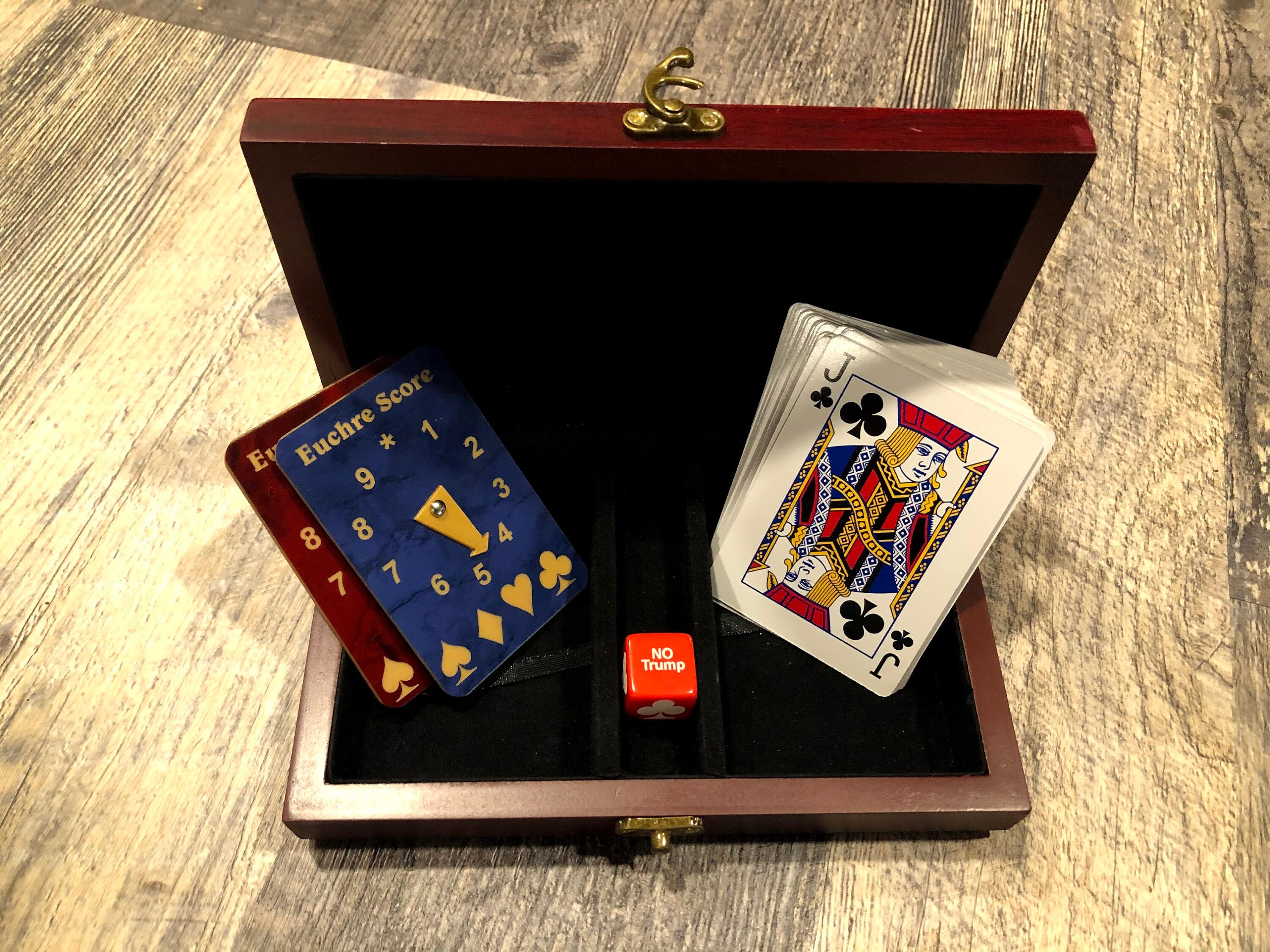 Euchre Card Game Gift Set with Laser Engraved Classic Red & Etsy