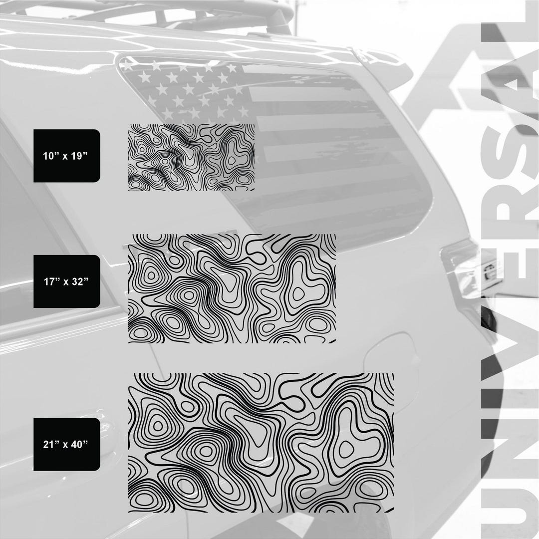 Topography Map Decals Topography Map Car Decal, Matte Black Vinyl - Etsy