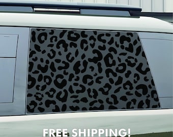 2024–2025 Hyundai Santa Fe Quarter Window Decal - Cheetah Leopard - Matte Black Vinyl Sticker