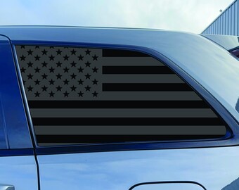 thumbnail image 2 of Distressed American Flag Rear Window Decal For 2011-2022 Jeep Grand Cherokee - Matte Black Vinyl 2 of 11