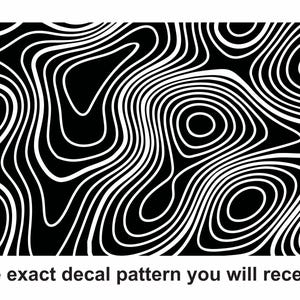 Topography Map Decal - Matte Black Vinyl - Topographical Design - Single Sticker