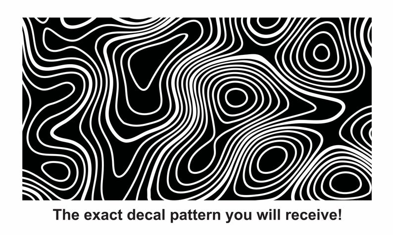 Topography Map Decal - Matte Black Vinyl - Topographical Design ...