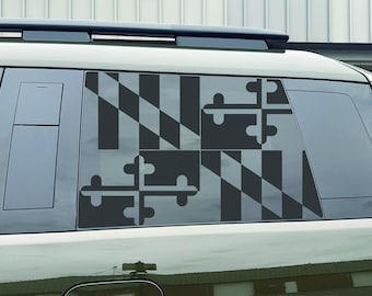 Hyundai Santa Fe Quarter Window Decal Sticker - 2024-2025 - Maryland Flag
