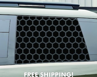 2024-2025 Hyundai Santa Fe Quarter Window Decal Sticker - Hexagon Honeycomb Pattern