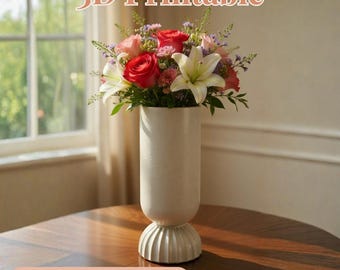 Moderne, 3D-druckbare Designervase – Skulpturale Dekovase zum 3D-Drucken – 3MF-Datei für die Inneneinrichtung