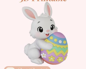 Osterhase mit Ei – 3D-Druckdatei (STL) – DIY-Osterdekoration & Frühlingsgeschenk