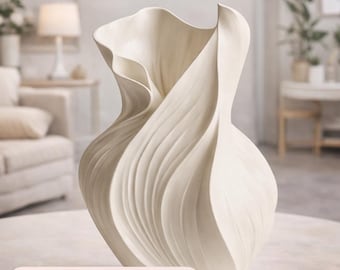 Moderne, 3D-druckbare Designervase – Skulpturale Dekovase zum 3D-Drucken – 3MF-Datei für die Inneneinrichtung