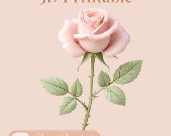 Dekorative Rose zum 3D-Drucken – 3MF-Datei – Elegante Vase – Moderne Wohndekoration – Romantisches DIY-Geschenk – 3D-Blume