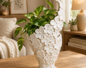 Vaso floral imprimível em 3D – Vaso de margaridas – Arquivo 3MF Bambu Lab – Vaso de flores STL – Vaso para decoração de casa