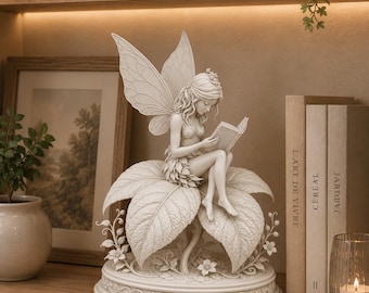 Fairy Reading Book STL Figure | Fairy Garden Decor | 3D Printable File | Fantasy Statue | Bambu Lab 3MF