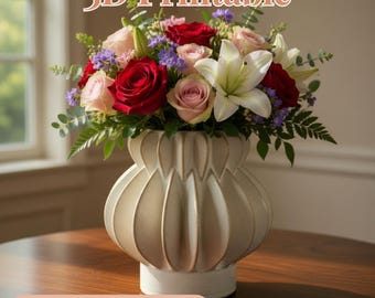 Moderne, 3D-druckbare Designervase – Skulpturale Dekovase zum 3D-Drucken – 3MF-Datei für die Inneneinrichtung