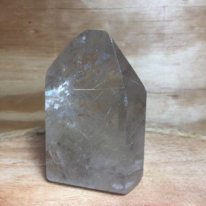 Smoky Rutile Quartz Crystal Tower Point Rutilated Polished Large