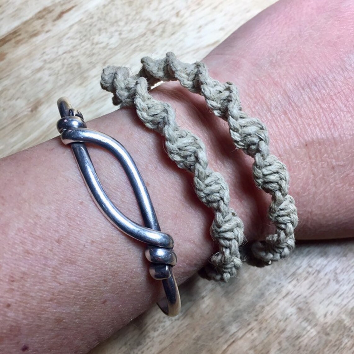 Hemp Wrap Bracelet With Button Clasp Etsy