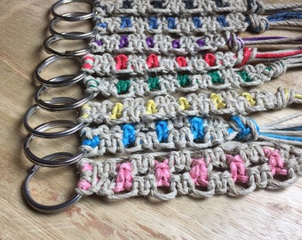 8 Color Choices Hemp Keychain