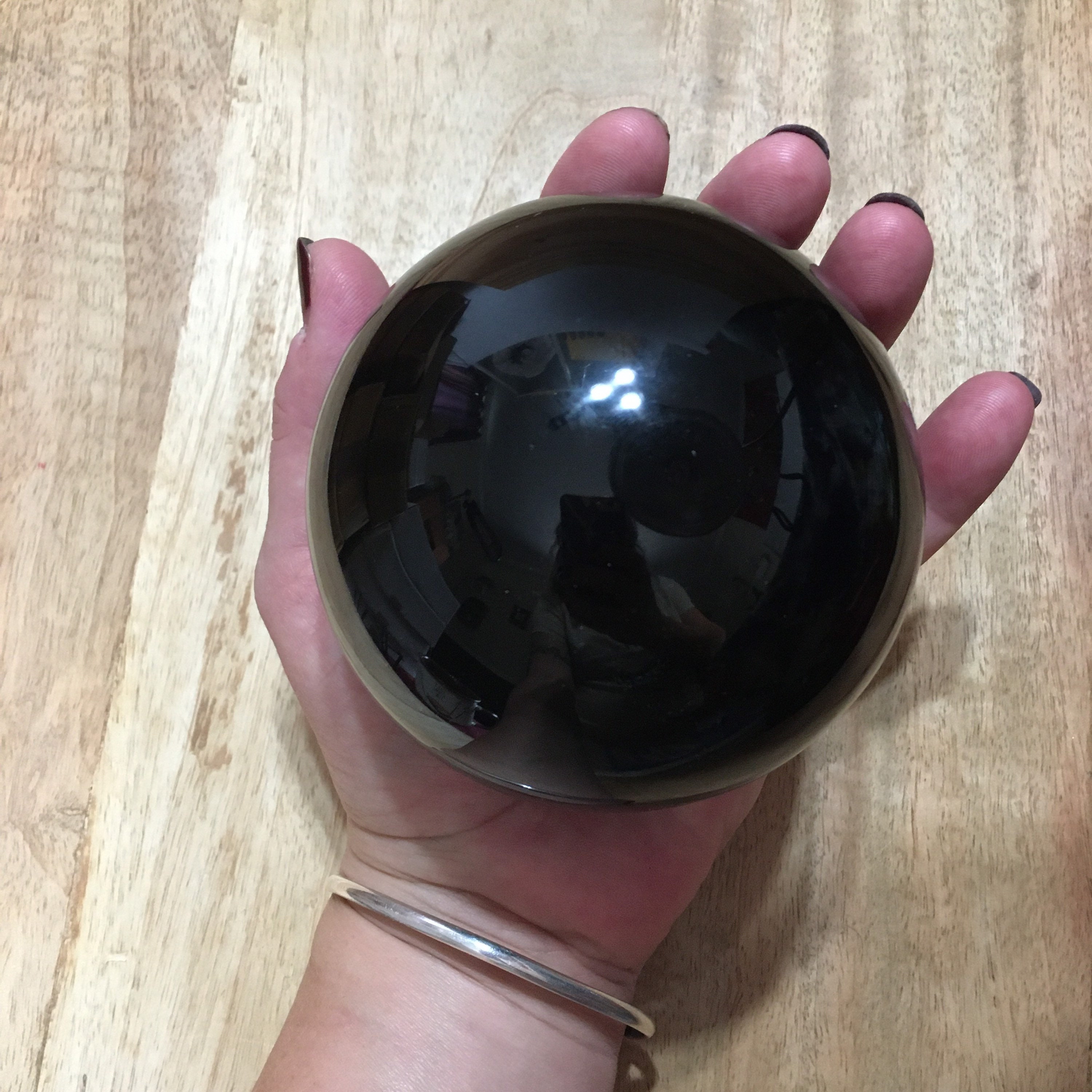 送料無料 通販 ファッション Large Obsidian Sphere With Stand 80mm Black - Etsy ボール