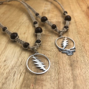 Grateful Dead Inspiriert Makramee Hanf Halskette Edelstahl