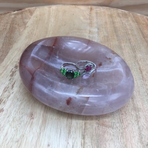 Quartz Crystal Ring Dish Trinket Dish Jewelry Bowl