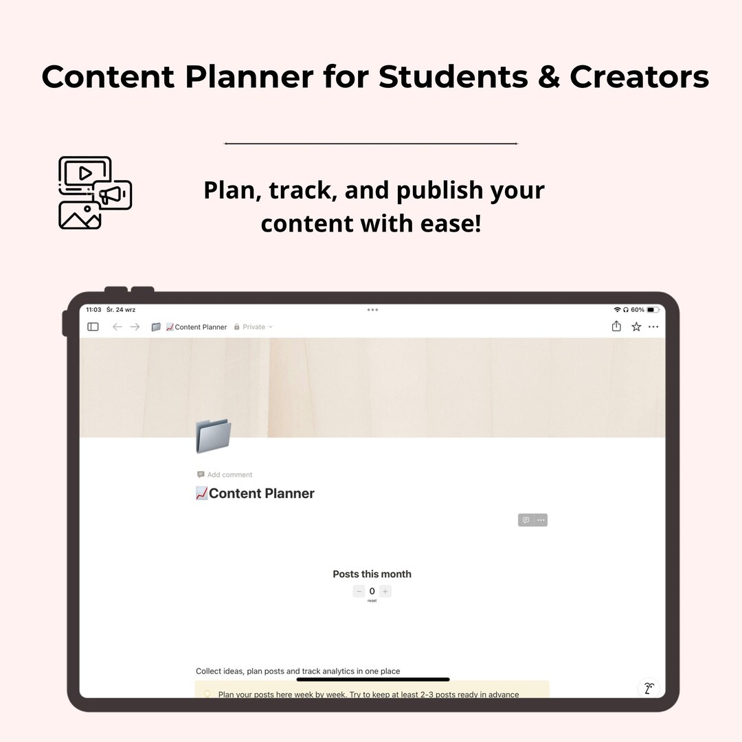 Notion Content Planner | Social Media Calendar, Content Ideas Tracker ...